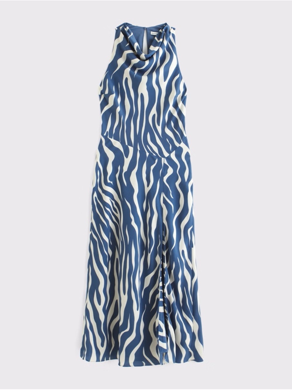 Abercrombie & Fitch Blue and White Zebra-Print Sleeveless Maxi